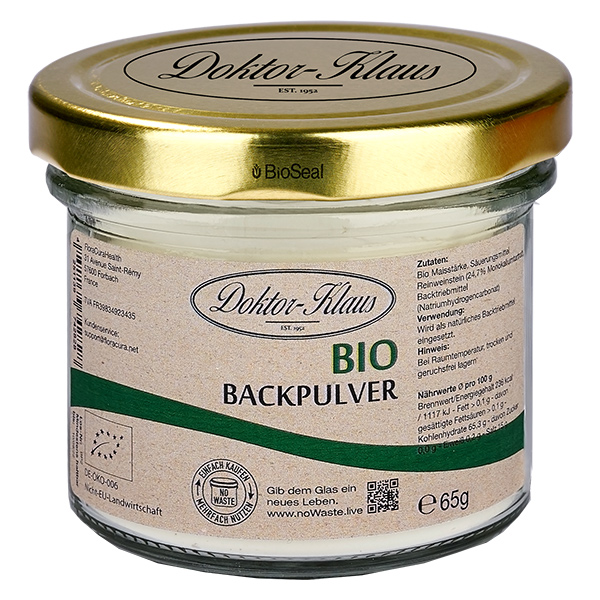 65g di lievito in polvere biologico Doktor-Klaus noWaste 65g di lievito in polvere biologico Doktor-Klaus noWaste