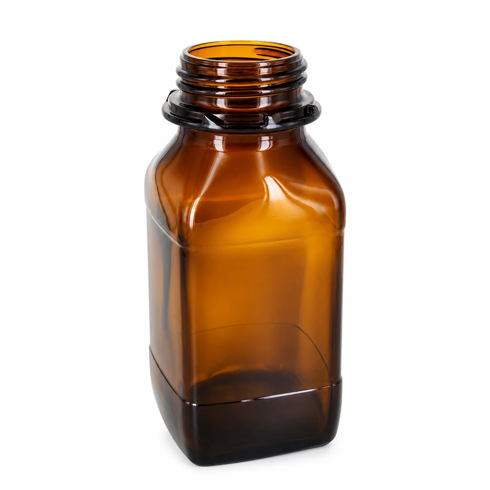 Bottiglia in vetro ambrato da 500 ml con collo largo - Perfetta per le vostre sostanze preziose Bottiglia per prodotti chimici da 500 ml in vetro ambrato per la conservazione sicura dei prodotti chimici