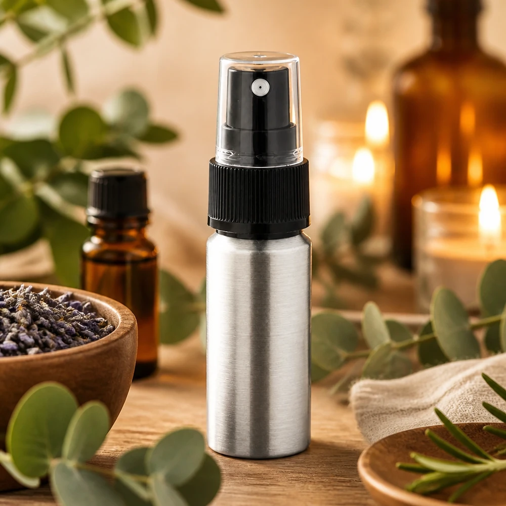 Flacone da 20 ml in alluminio lucido con nebulizzatore Elegante flacone in alluminio lucido da 20 ml, perfetto per la cosmesi fai-da-te e la cura della pelle naturale