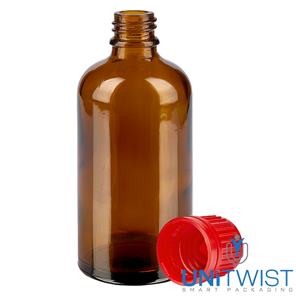 Bottiglia da 100ml 11mm SV rosso OV BrownLine UT18/100