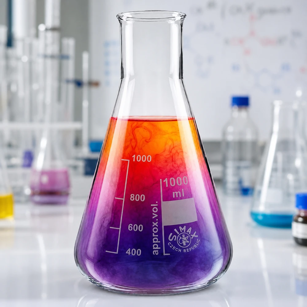 Pallone per chimica 200ml a collo largo con dimensioni ottimali per piccoli esperimenti