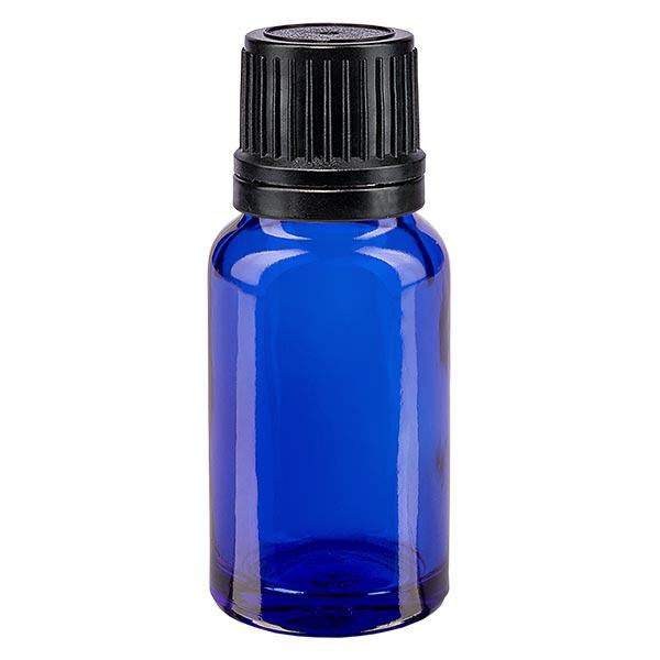 Flacone contagocce blu da 10ml OV nero/1mm ApoGlas