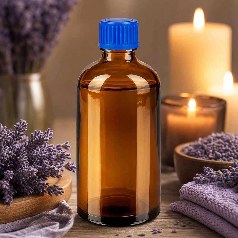 Bottiglia da 100ml 11mm SV blu STD BrownLine UT18/100 UT18 Bottiglia standard da 100 ml in vetro ambrato con protezione UV per applicazioni professionali