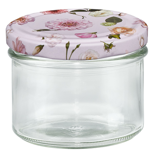 Barattolo di vetro da 225 ml + coperchio BasicSeal rosa UN...