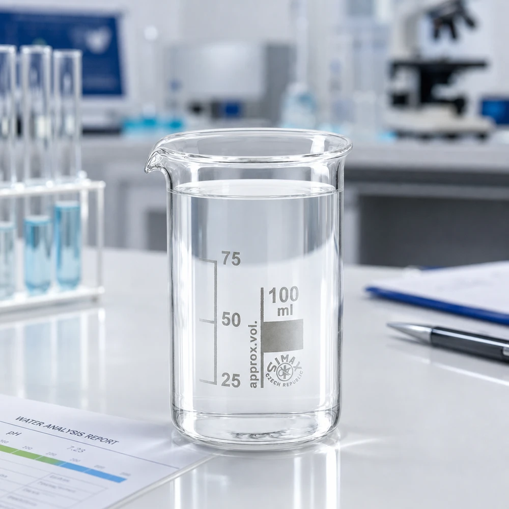 Bicchiere da laboratorio trasparente da 100 ml, forma alta, con scala di misurazione da 25, 50 e 75 ml, realizzato in vetro borosilicato resistente agli agenti chimici