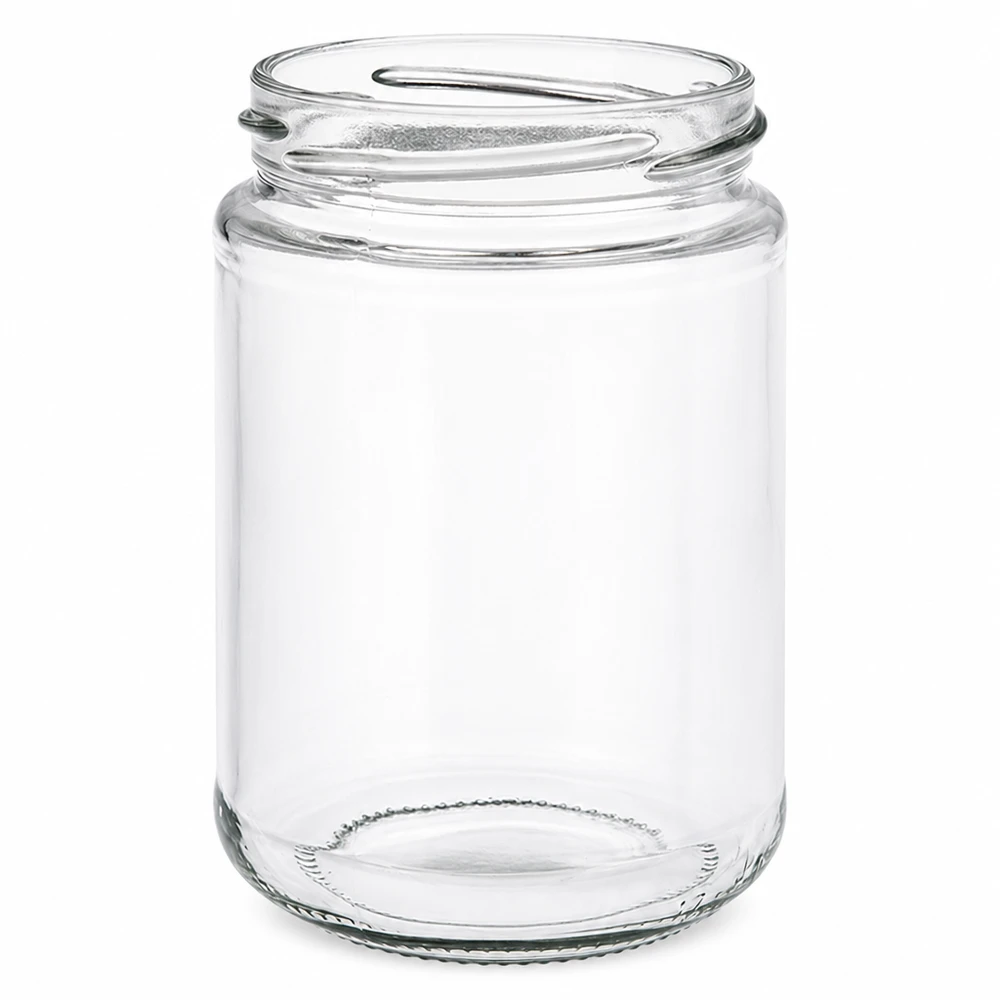 UNiTWIST Runda390 - Barattolo rotondo capacità 390ml TO70 UNiTWIST Runda390 vaso rotondo 390ml TO70 filettatura a vite vaso da conserva vuoto trasparente senza coperchio