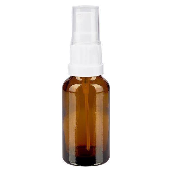Flacone spray marrone da 20ml STD bianco/trasp. apoGlas