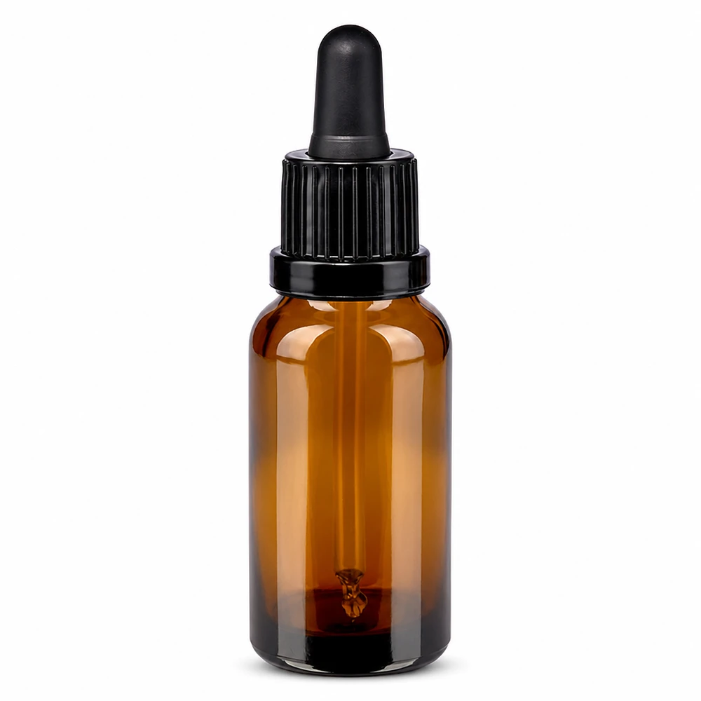 Bottiglia per pipette da 20 ml nera OV BrownLine UT18/20 Bottiglia per pipette compatta 20ml BrownLine con tappo antiscivolo a coste