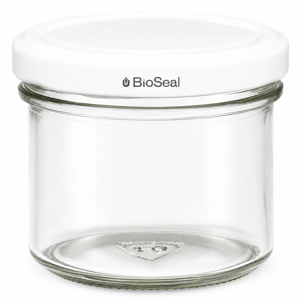 UNiTWIST Sturz125 con coperchio bianco TO66 BioSeal UNiTWIST tumbler 125ml con coperchio bianco TO66 BioSeal Barattolo per conserve e marmellate trasparente