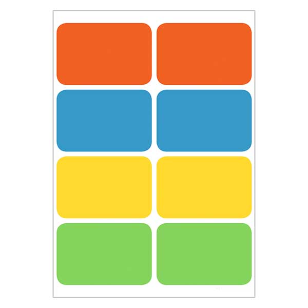 Etichette universali colorate (32 adesivi) 26x40 mm