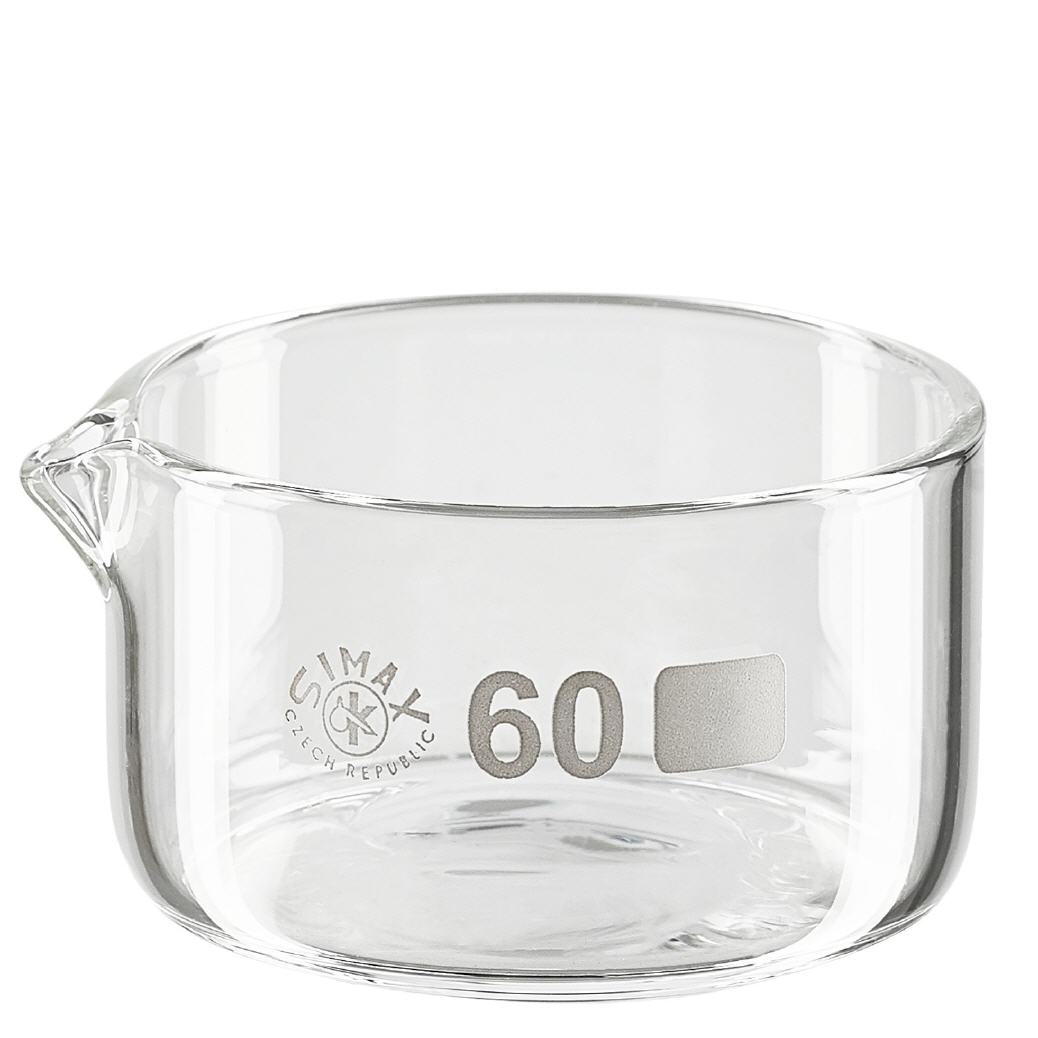 Piatto per cristallizzazione da 60 ml con beccuccio Bo. ø60mm Piatto per cristallizzazione da 60 ml con beccuccio Bo. ø60mm