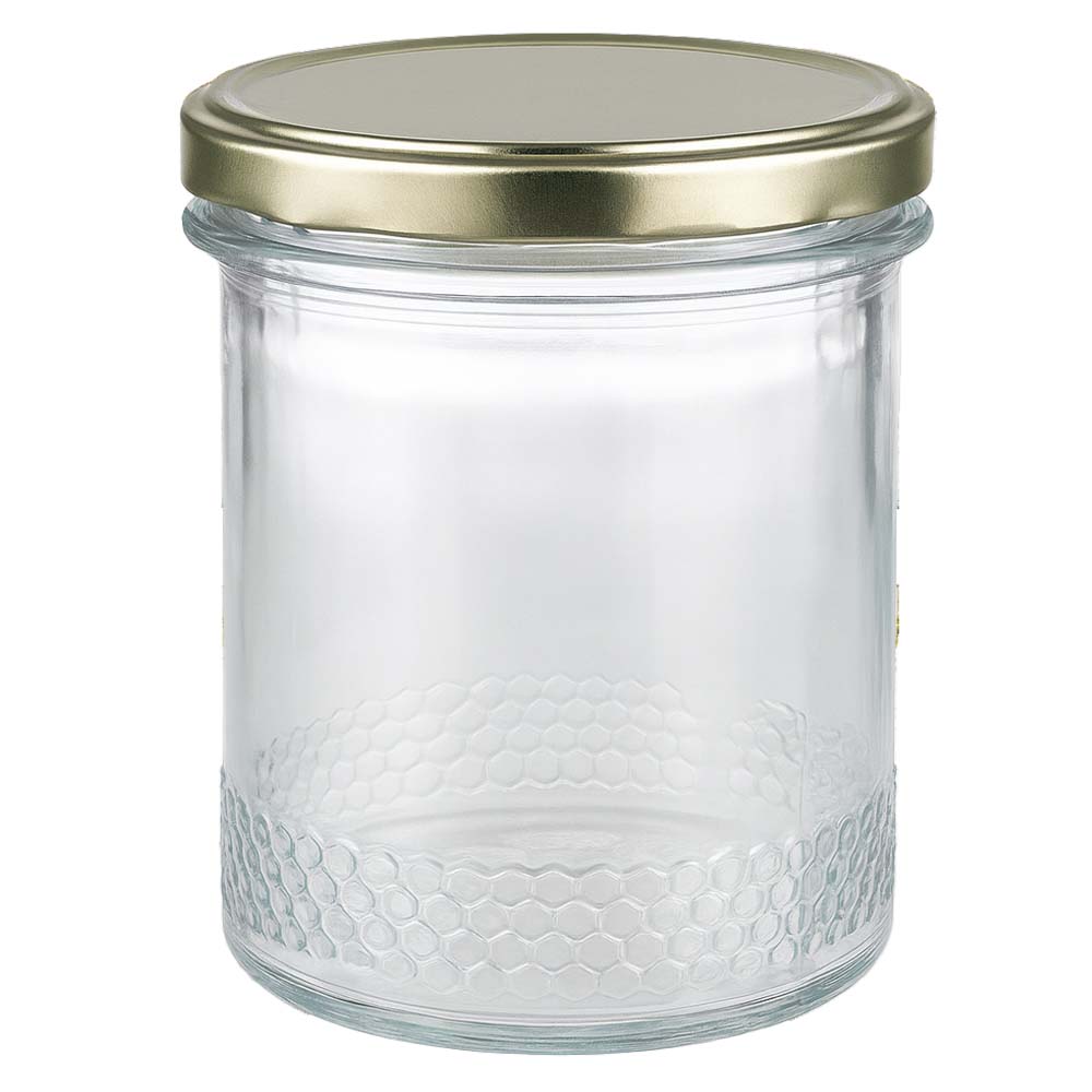 Vasetto per miele da 560 g con capsula dorata BasicSeal UNiTWIST