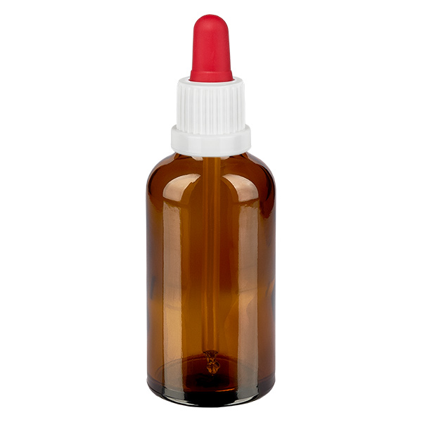 Flacone per pipette da 50 ml bianco/rosso OV BrownLine UT18/50