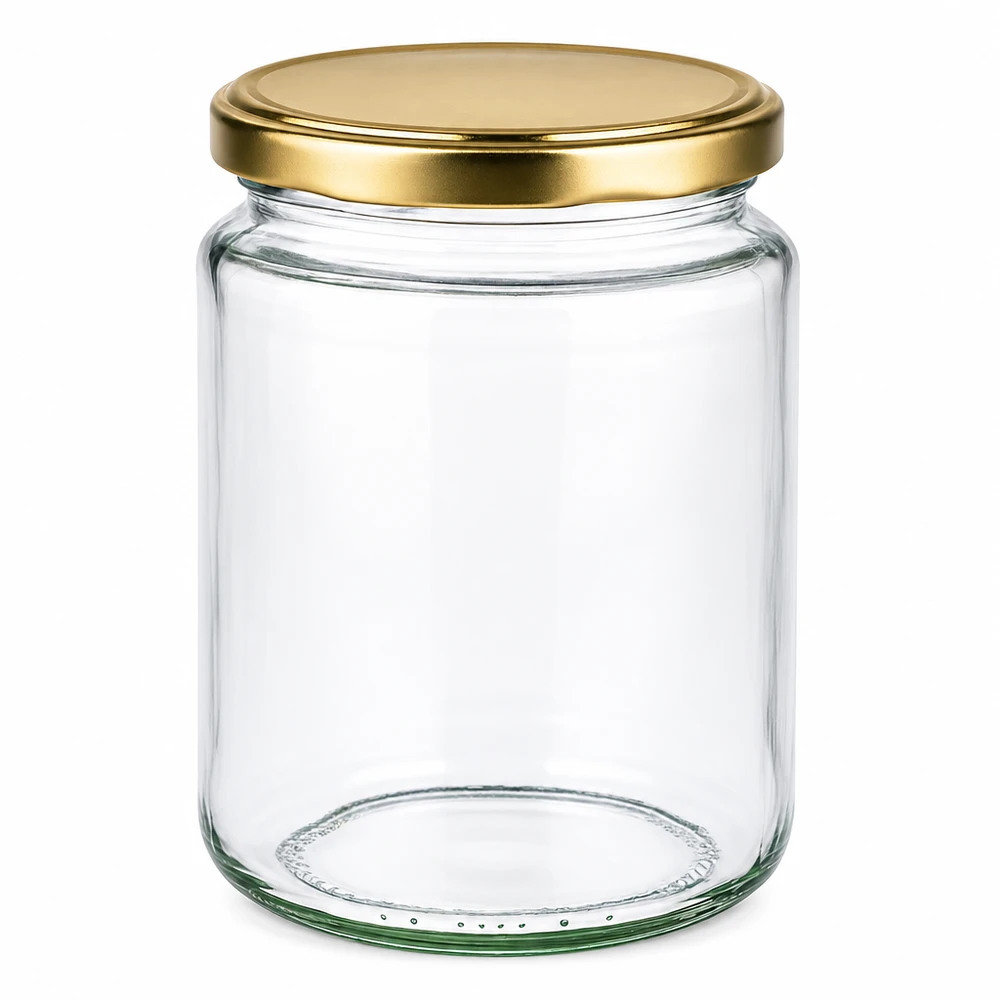 Vasetto per miele da 450 g con capsula dorata BasicSeal UNiTWIST Barattolo per miele da 450 g vuoto con coperchio a vite dorato BasicSeal per la conservazione del miele e della marmellata