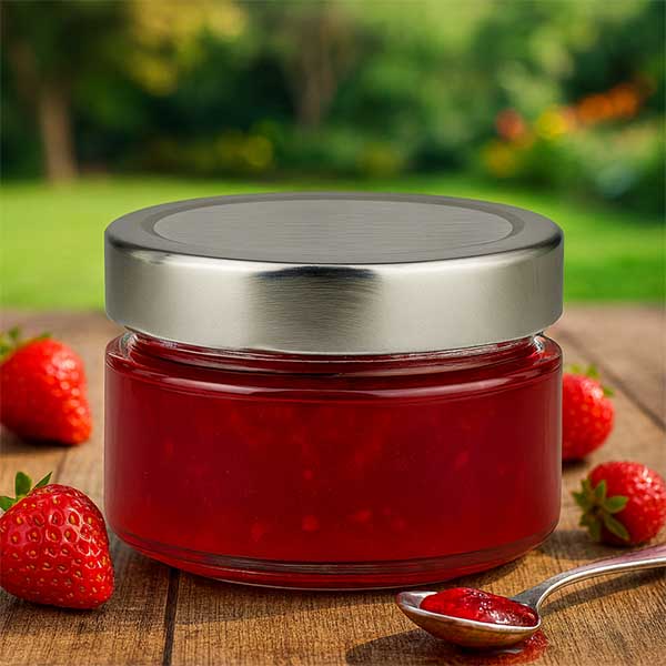 Barattolo rotondo da 130 ml con coperchio BasicSeal argento UNiTWIST