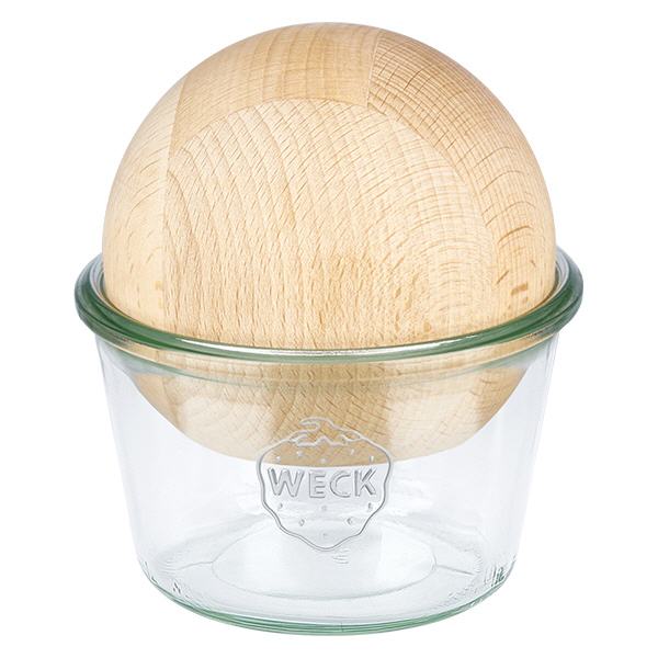 Bicchieri WECK RR100 da 370 ml con sfera in legno di faggio