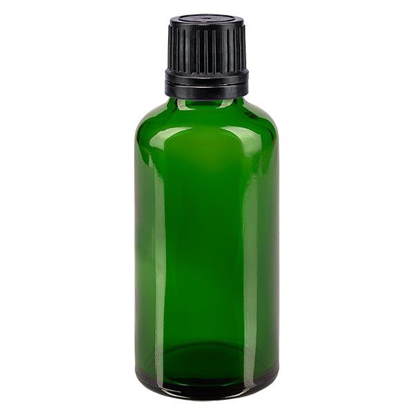 Flacone contagocce verde 50ml OV nero/1mm ApoGlas