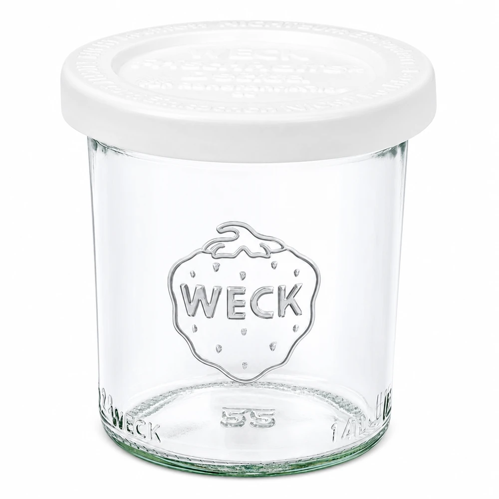 Bicchieri da 140 ml con coperchio salvafreschezza WECK RR60 WECK Barattolo da 140 ml con coperchio bianco RR60 per marmellata e conserve