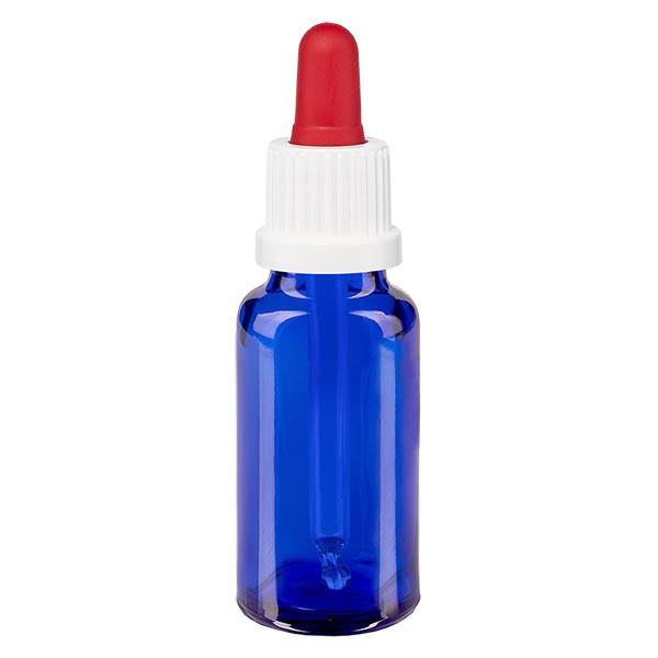 Bottiglia per pipette blu da 20ml OV bianco/rosso ApoGlas Bottiglia per pipette blu da 20ml OV bianco/rosso ApoGlas