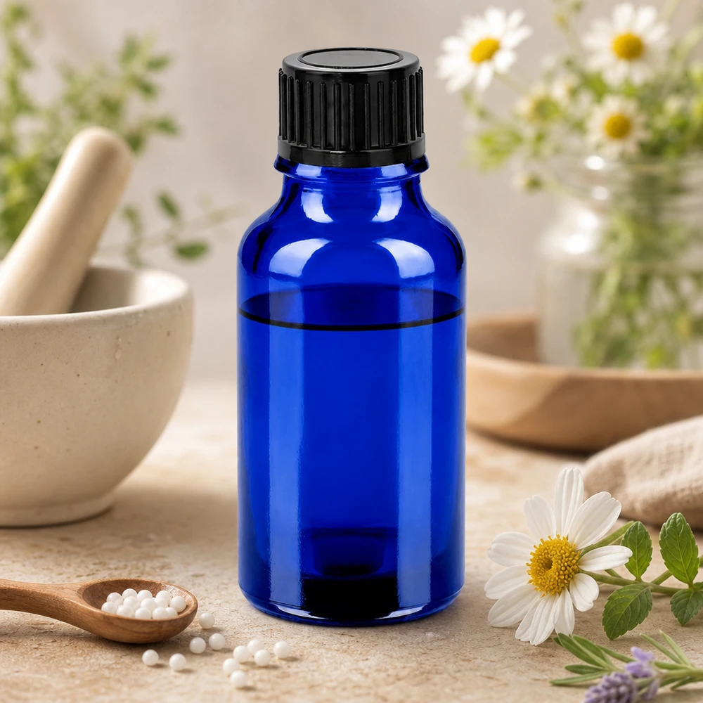 Bottiglia da 20ml 11mm SV nero STD BlueLine UT18/20 Il flacone da 20 ml colorato di blu scuro con apertura di 11 mm protegge il contenuto dalla luce nociva.