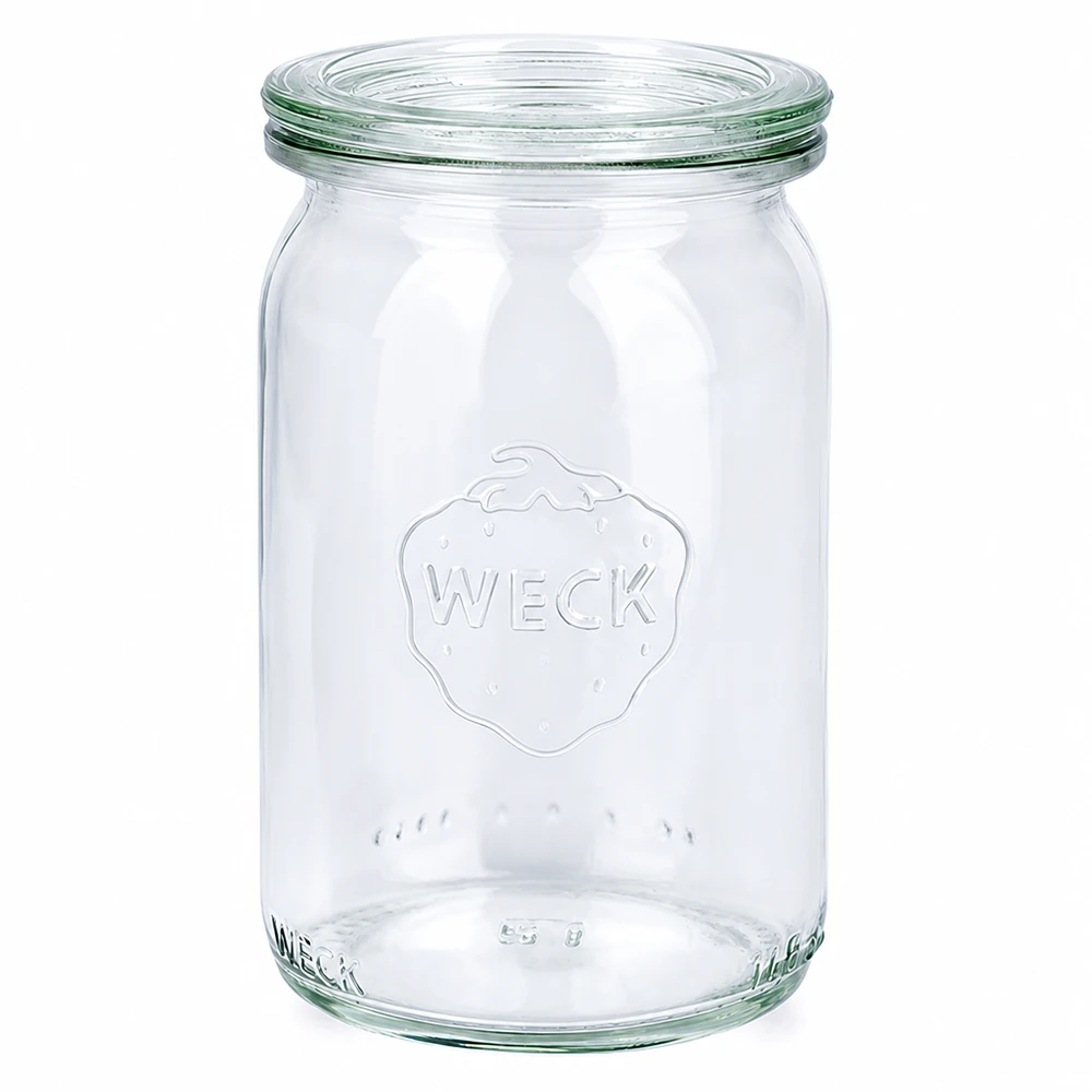 Barattolo cilindrico da 145 ml con coperchio in vetro WECK RR40 WECK Barattolo cilindrico da 145 ml con coperchio in vetro RR40 barattolo per conserve trasparente per la conservazione e lo stoccaggio