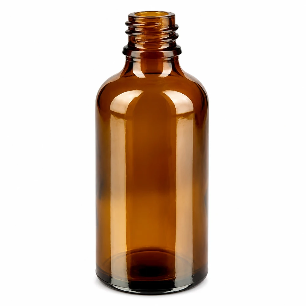Bottiglia da 50ml 11mm SV verde OV BrownLine UT18/50 Elegante bottiglia in vetro ambrato da 50 ml con forma sottile per una presentazione professionale del prodotto
