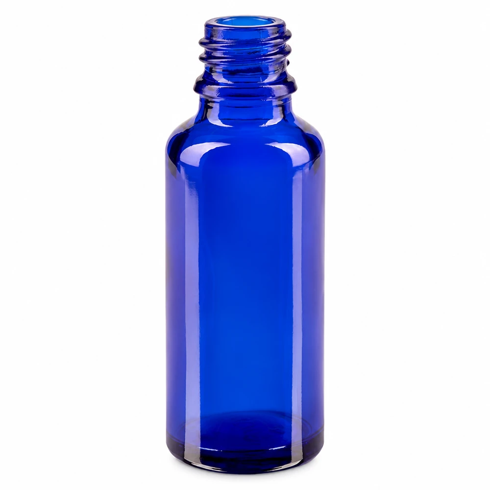 Flacone farmaceutico blu da 30ml ApoGlas Flacone da farmacia blu ApoGlas da 30 ml, realizzato in vetro borosilicato di alta qualità con tappo a vite