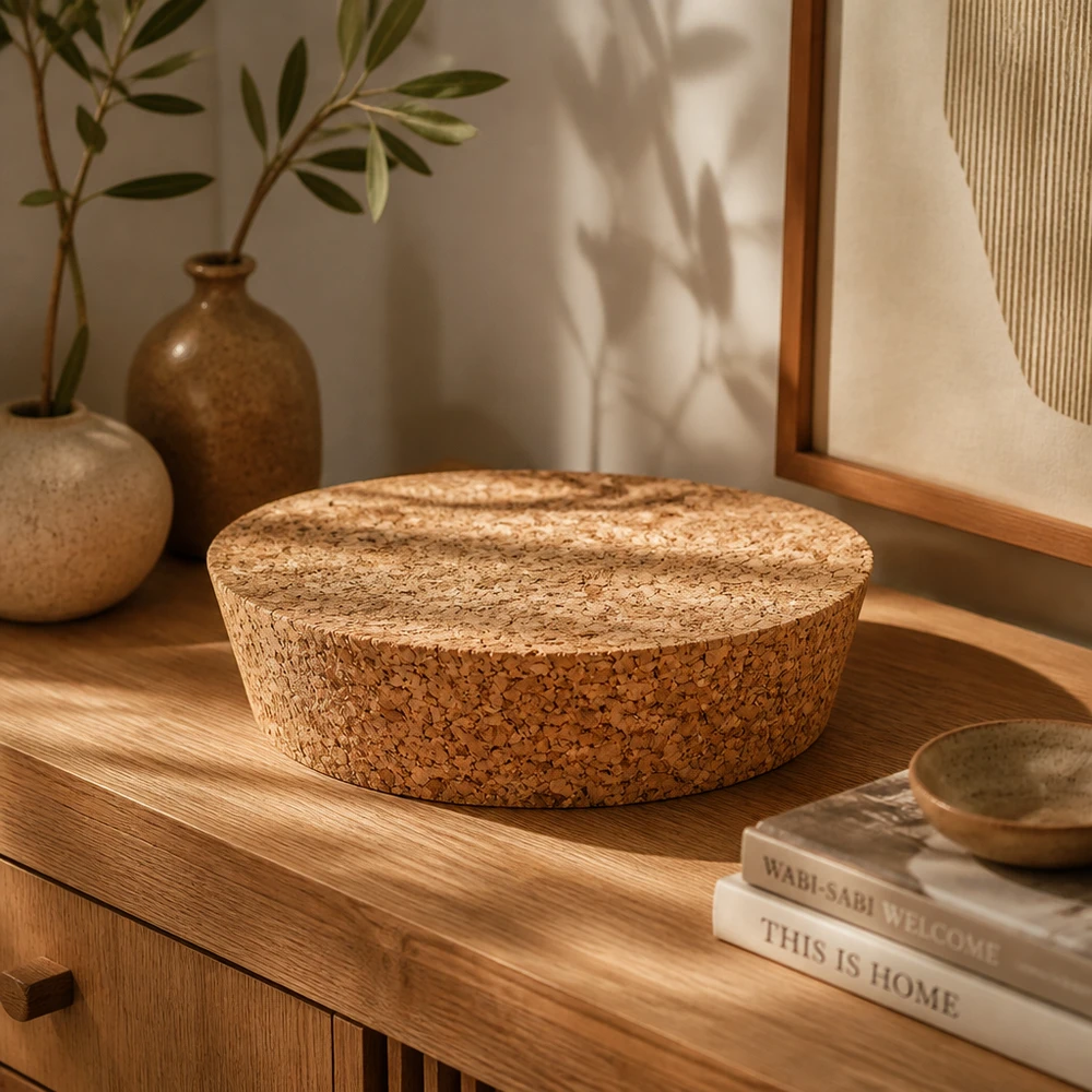 WECK RR80 tappo in sughero naturale su cassettiera in legno con libri e vasi in ceramica decorazione soggiorno moderno 75mm apertura