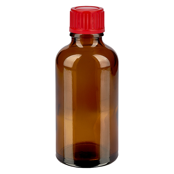Bottiglia da 50ml 11mm SV rosso STD BrownLine UT18/50