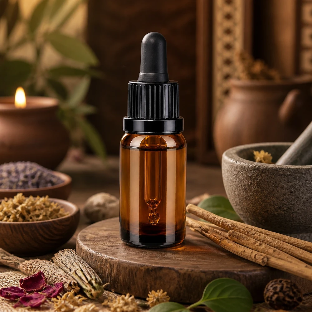 Flacone per pipette da 10 ml nero OV BrownLine UT18/10 Flacone a pipetta compatto da 10 ml in vetro ambrato per applicazioni di aromaterapia e cosmesi naturale