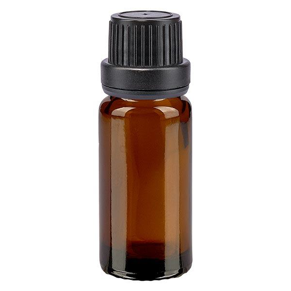 Bottiglia da farmacia marrone da 10ml. SV OV nero/11mm ApoGlas Bottiglia da farmacia marrone da 10ml. SV OV nero/11mm ApoGlas