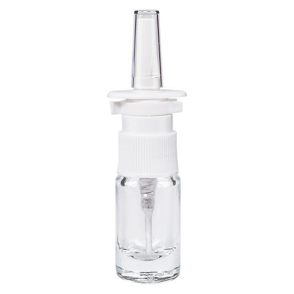 Flacone spray nasale trasparente da 5 ml bianco/tr. STD ApoGlas