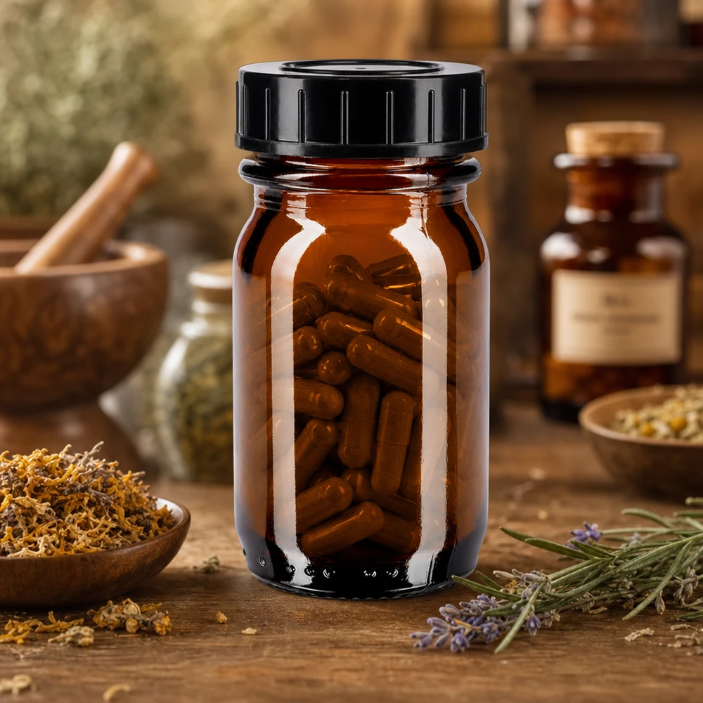 Bottiglia a collo largo da 30 ml in vetro ambrato con tappo a vite Flacone da farmacia da 30 ml in vetro ambrato con protezione UV e pratico tappo a vite