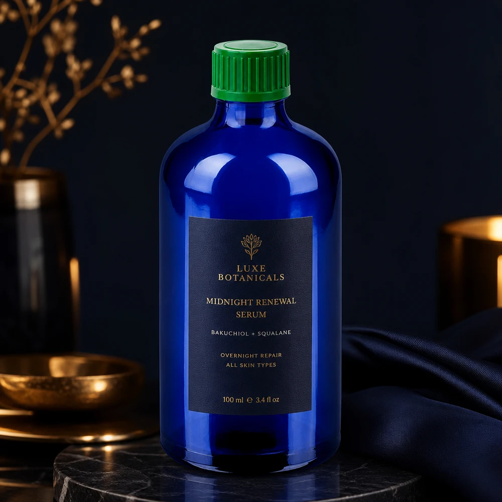 Flacone contagocce da 100 ml 0,8 mm verde STD BlueLine UT18/100 Robusto flacone in vetro blu da 100 ml con tappo in plastica verde per una conservazione sicura.