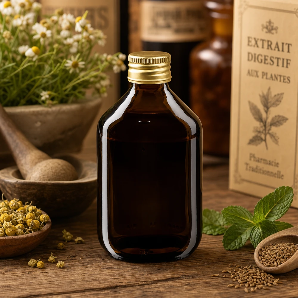 Flacone per medicinali da 300 ml marrone, con tappo in alluminio dorato Ap Flacone compatto da 300 ml in vetro ambrato con protezione UV e pratico tappo a vite.