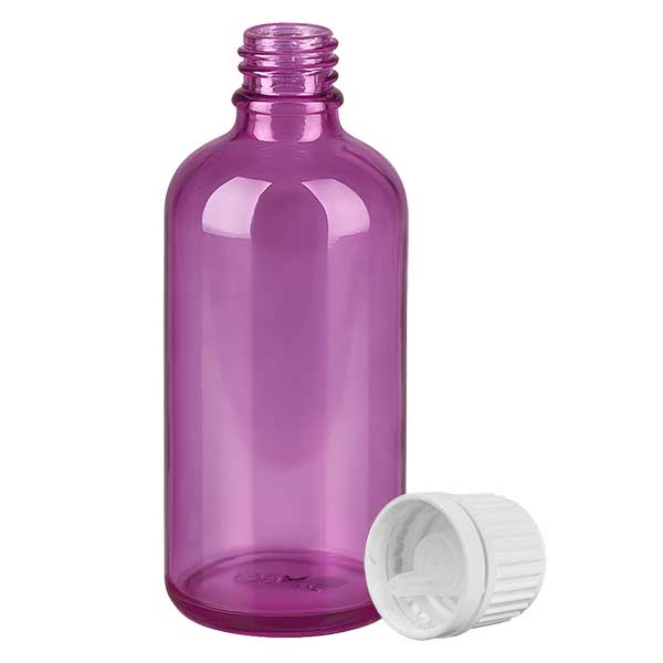 Flacone contagocce da 100 ml 0,7 mm bianco Originality tappo a vite PurpleLine UT18/100