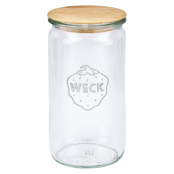 Barattolo cilindrico da 340 ml WECK RR60 con coperchio in legno