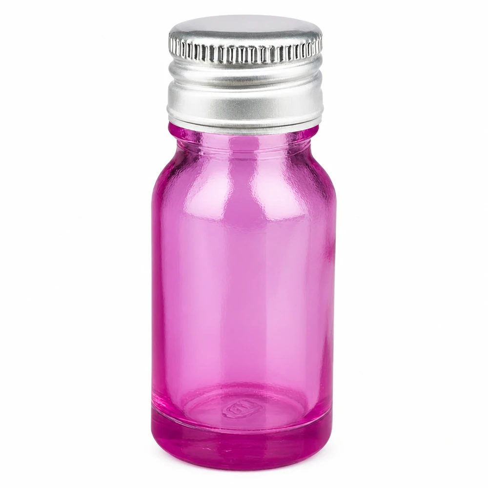 Bottiglia da 10ml tappo a vite 11mm alluminio-argento standard PurpleLine.UT18/10 Flacone per campioni viola da 10 ml con tappo in alluminio argentato per uso mobile