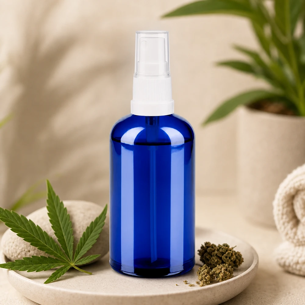 Flacone spray da 100 ml bianco/trasparente STD BlueLine UT18/100 Flacone spray BlueLine trasparente da 100 ml con nebulizzatore bianco per applicazioni professionali