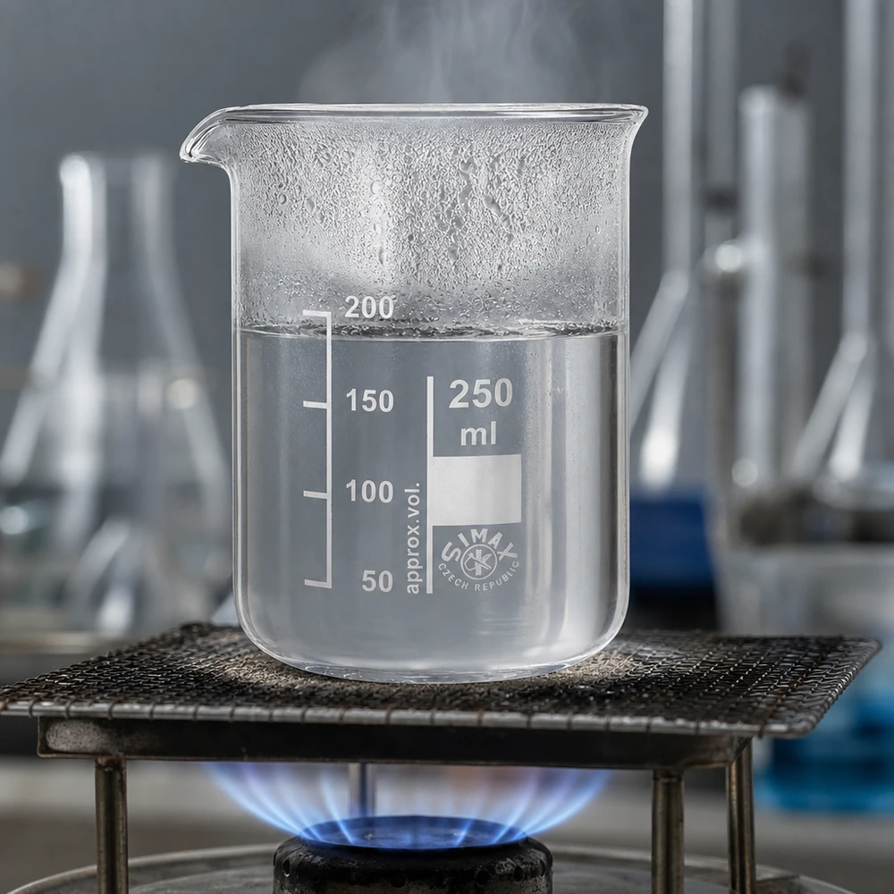 Bicchiere 250ml in vetro borosilicato, forma bassa Bicchiere trasparente da 250 ml in vetro borosilicato di forma bassa per misurazioni ed esperimenti precisi