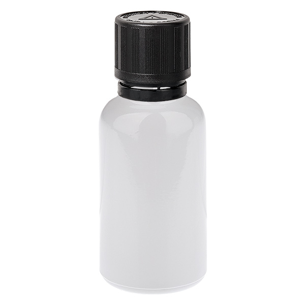 Flacone contagocce da 20 ml 1 mm nero Tappo di sicurezza Bambini Simbolo di avvertenza per non vedenti WhiteLine UT18/20