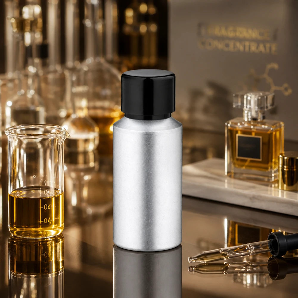 Flacone leggero in metallo da 30 ml con finitura decapata per uso professionale in laboratorio
