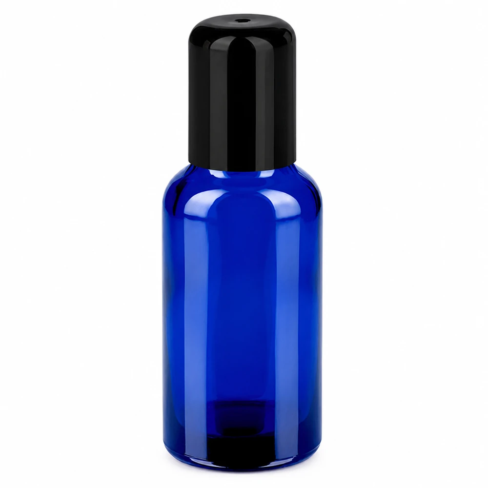 Flacone roll-on da 30 ml nero STD BlueLine UT18/30 Flacone in vetro di alta qualità con funzione roll-on capacità 30ml blu nero