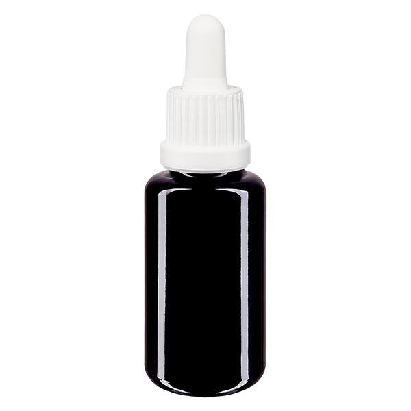 Bottiglia da farmacia viola 20ml con pipetta bianca OV