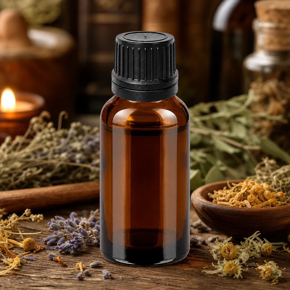 Flacone contagocce da 20 ml 1mm nero OV BrownLine UT18/20 Flacone contagocce da 20 ml con vetro marrone a protezione della luce per oli ed estratti sensibili