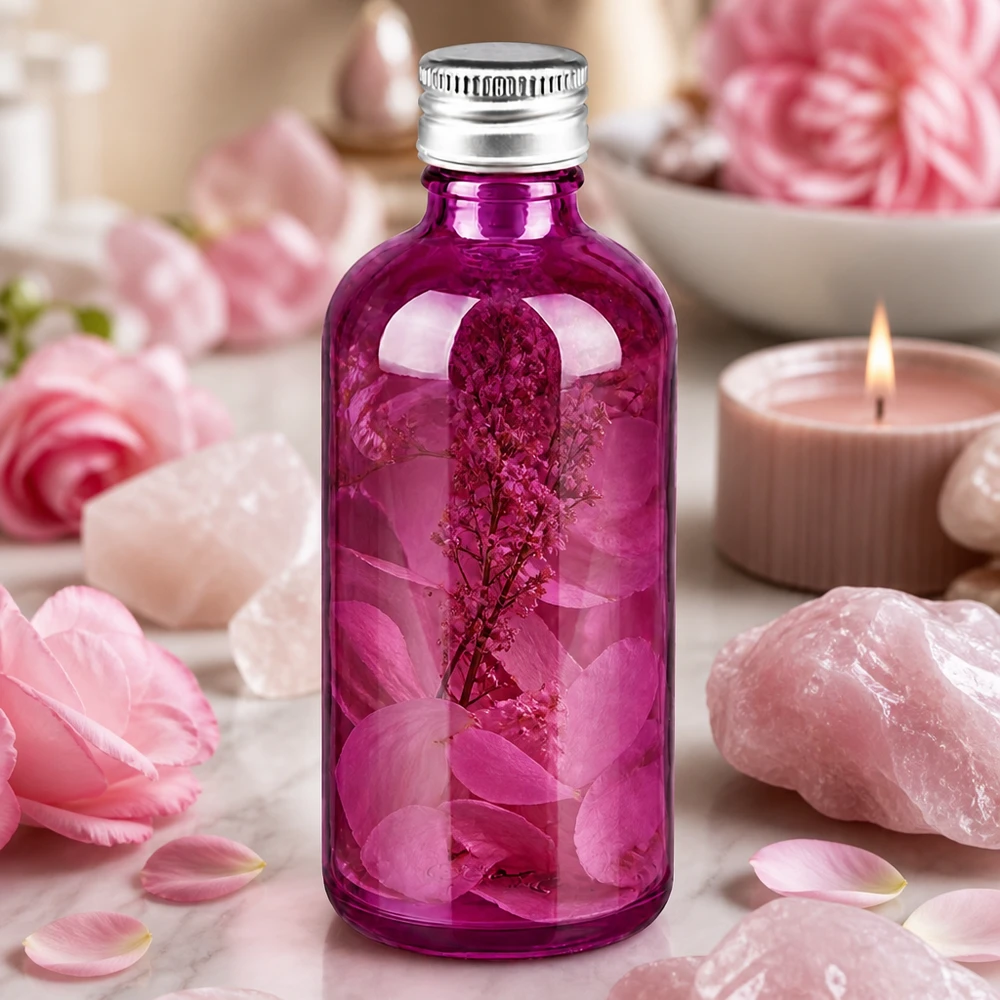 Bottiglia da 100 ml. Tappo a vite da 11 mm alluminio-argento standard PurpleLine. UT18/100 Elegante flacone in vetro viola da 100 ml con tappo in alluminio opaco, ideale per cosmetici e profumi fai da te