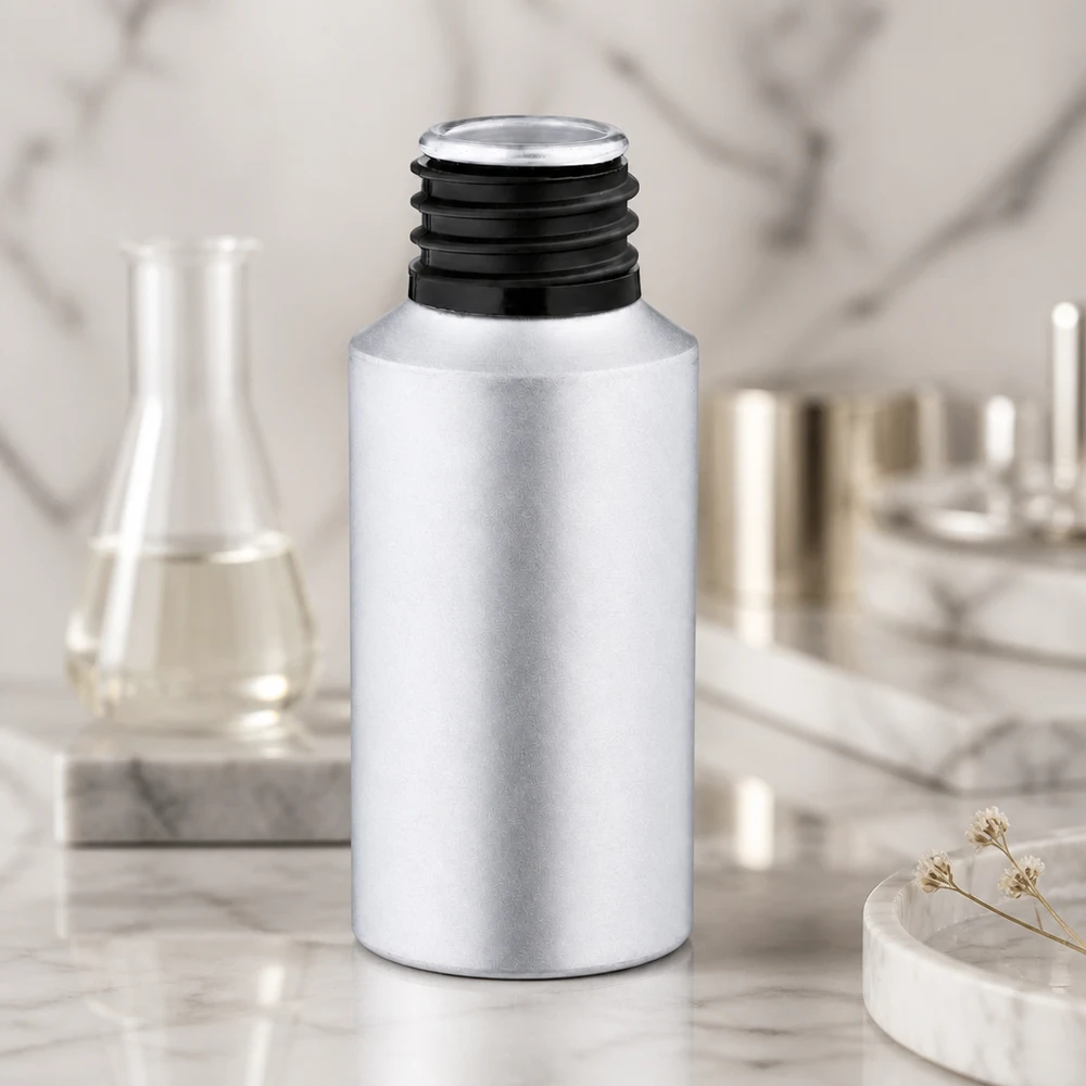 Flacone sostenibile in alluminio da 30 ml dal design robusto, perfetto per i prodotti per la cura della casa