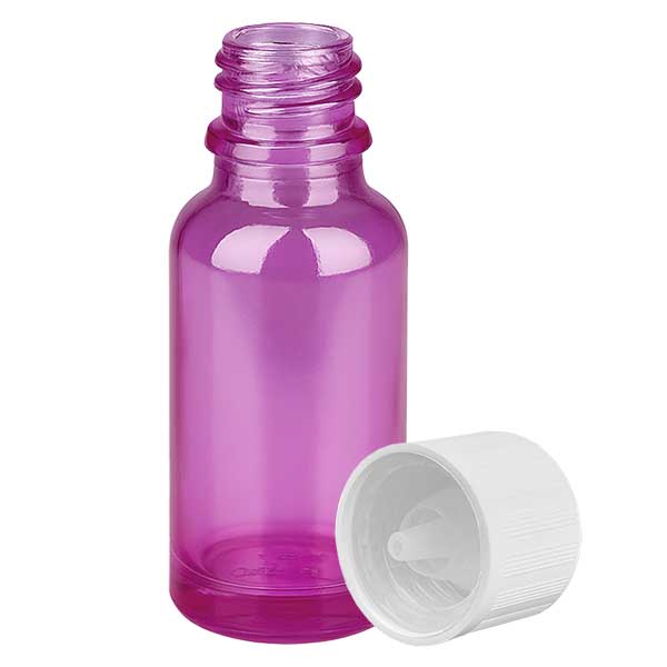 Flacone contagocce da 20 ml 1,2 mm bianco standard a prova di bambino PurpleLine.UT18/20