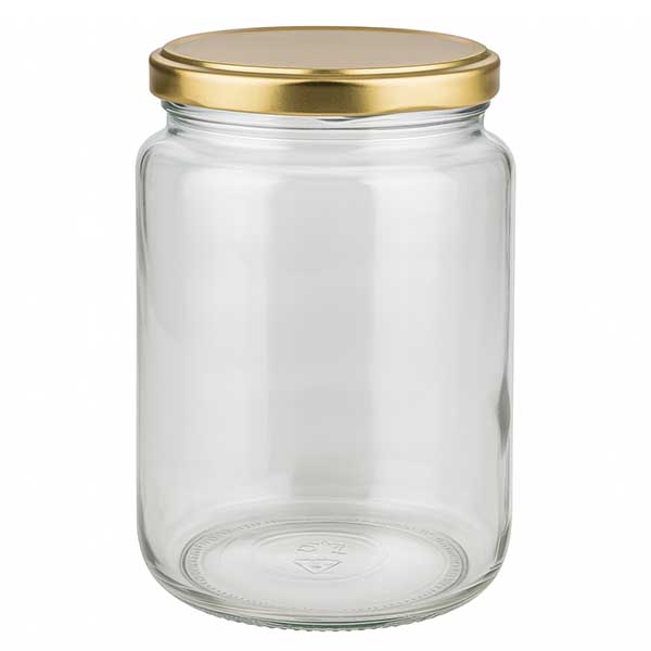 Barattolo rotondo da 795 ml con coperchio BasicSeal oro UNiTWIST