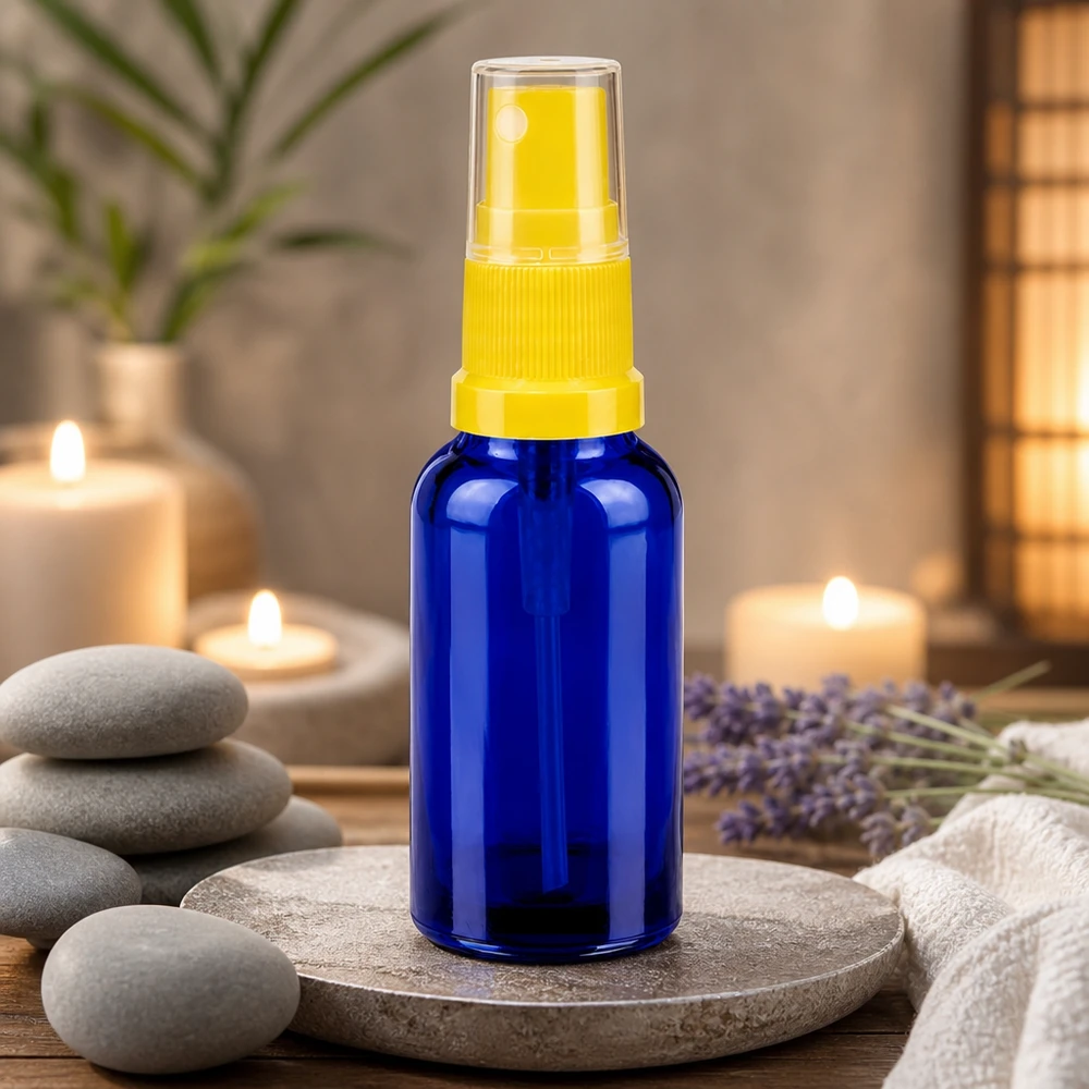 Flacone spray da 30 ml giallo/trasparente STD BlueLine UT18/30 Elegante flacone BlueLine con superficie opaca e getto preciso per professionisti